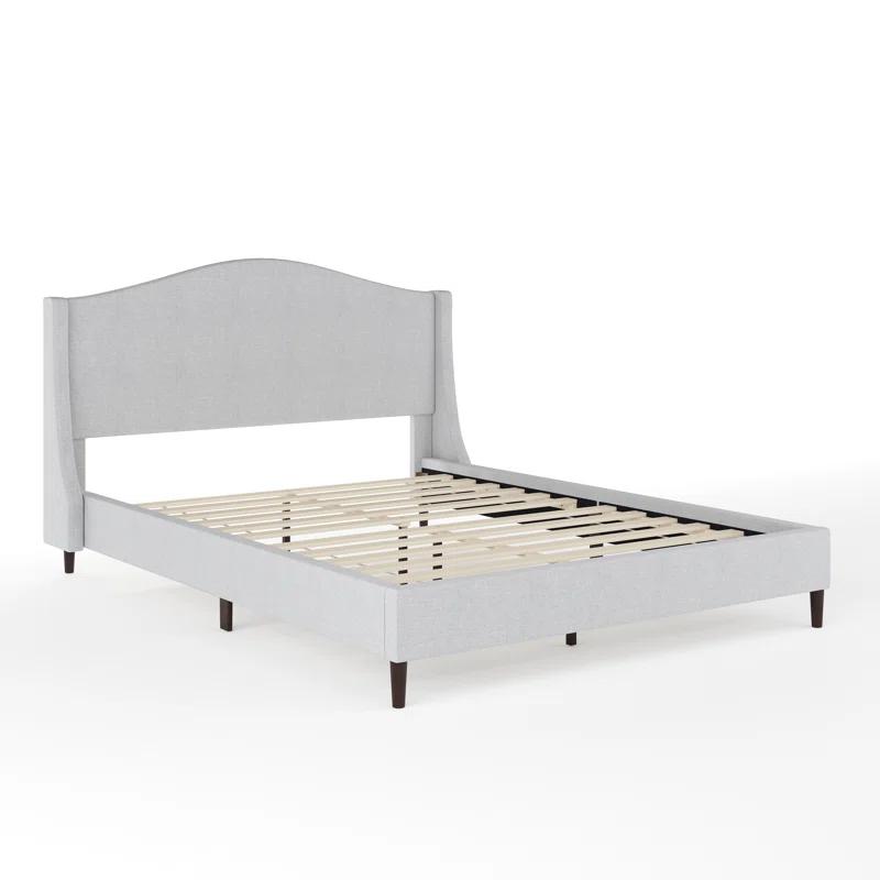 Martha Stewart Martha Stewart Amelia Upholstered Platform Bed With Curved Headboard