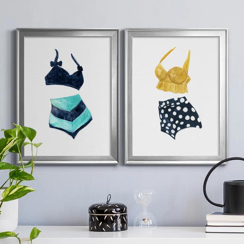 " Vintage Swimwear III " 2 - Pieces (Set of 2)