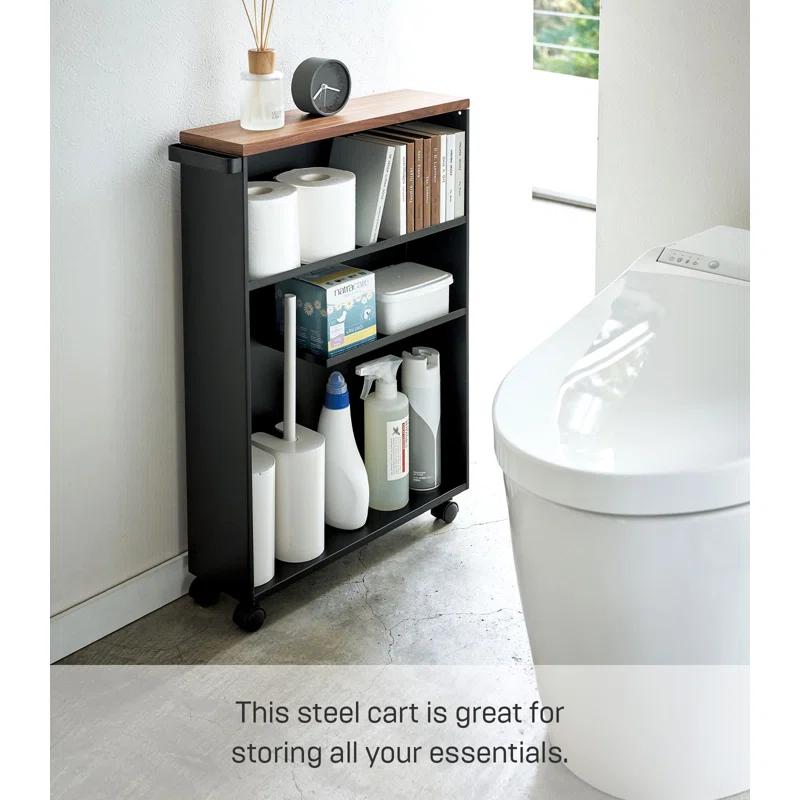 Yamazaki Slim Rolling Bathroom Cart with Handle