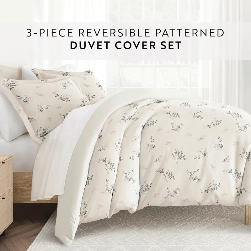 Becky Cameron Patterned Ultra Soft 3 Piece Duvet Cover Set - Serenity