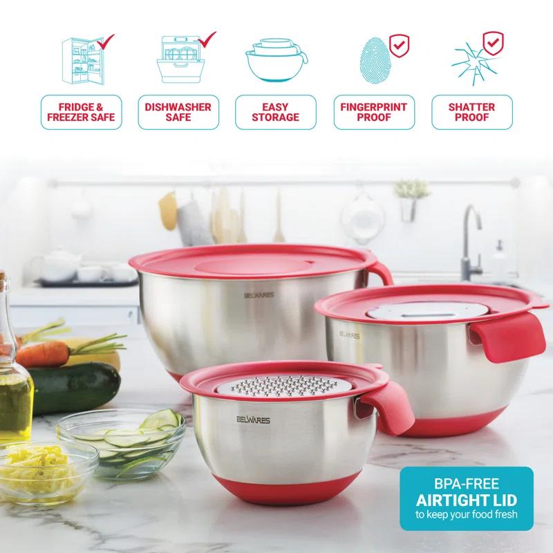 Belwares Stainless Steel Nested Mixing Bowl Set