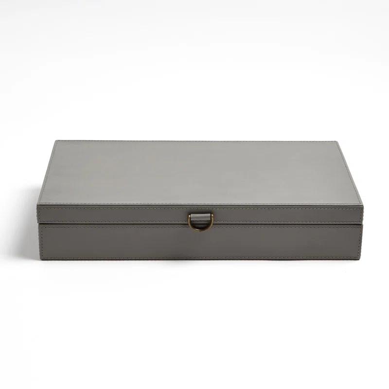 Marbled Leather D Ring Box