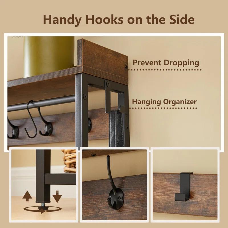 Hall Tree, 5-in-1 Coat Rack with Bench and Shoe Storage
