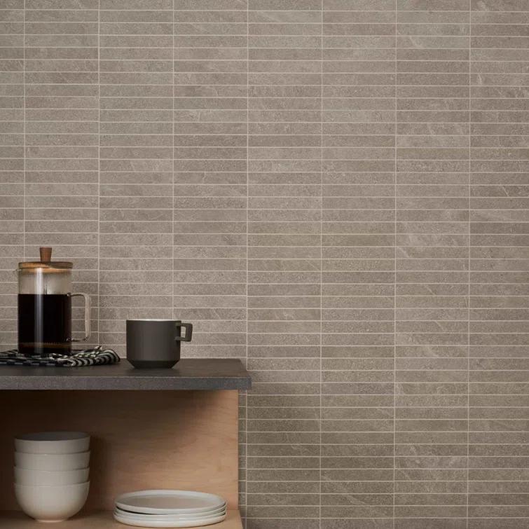 Bond Tile Monolith 11.81 In. X 11.81 In. Stacked Matte Porcelain Mosaic Floor And Wall Tile (5.76 Sq. Ft. / Case)