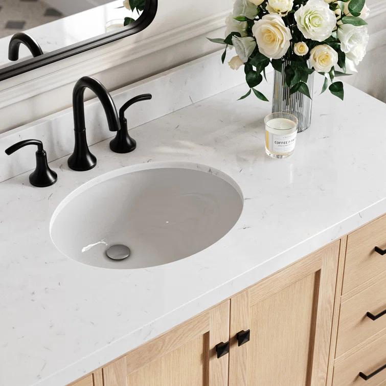 Cambridge 54'' Single Bathroom Vanity with Carrara Marble Top