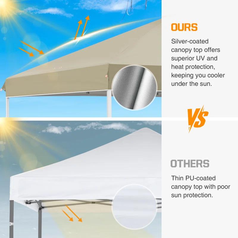 EAGLE PEAK Pop Up Canopies 10 Ft. W x 10 FT. D Metal Party Tent Canopy