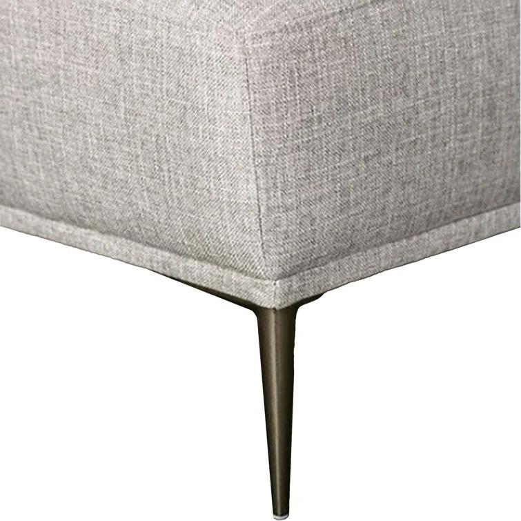 Benjara Kevin 2Pc Sofa And Loveseat, Gray Chenille, Modern Track Arms, Solid Wood