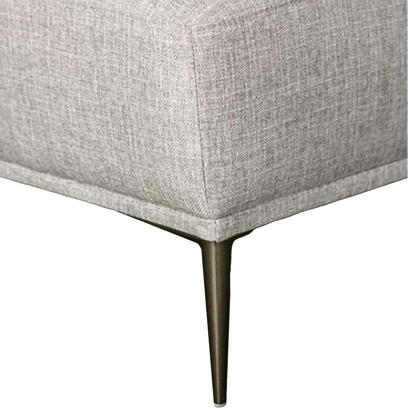 Benjara Kevin 2Pc Sofa And Loveseat, Gray Chenille, Modern Track Arms, Solid Wood