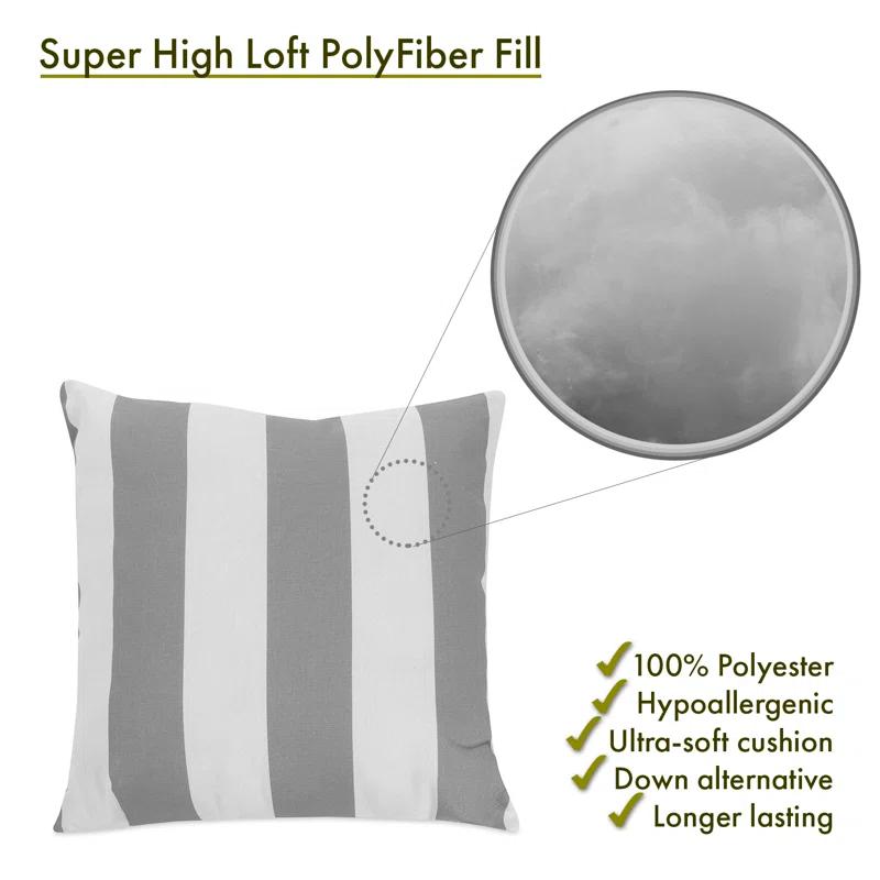 Majestic Home Goods Vertical Stripe Striped Indoor/Outdoor Reversible Throw Pillow