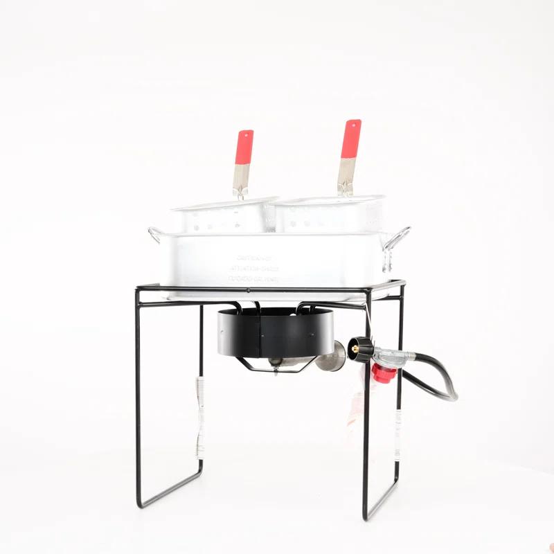 King Kooker 1 Burner Propane Rectangular Fryer Outdoor Cooker Kit with 15 Qt. Fry Pan & Two Baskets