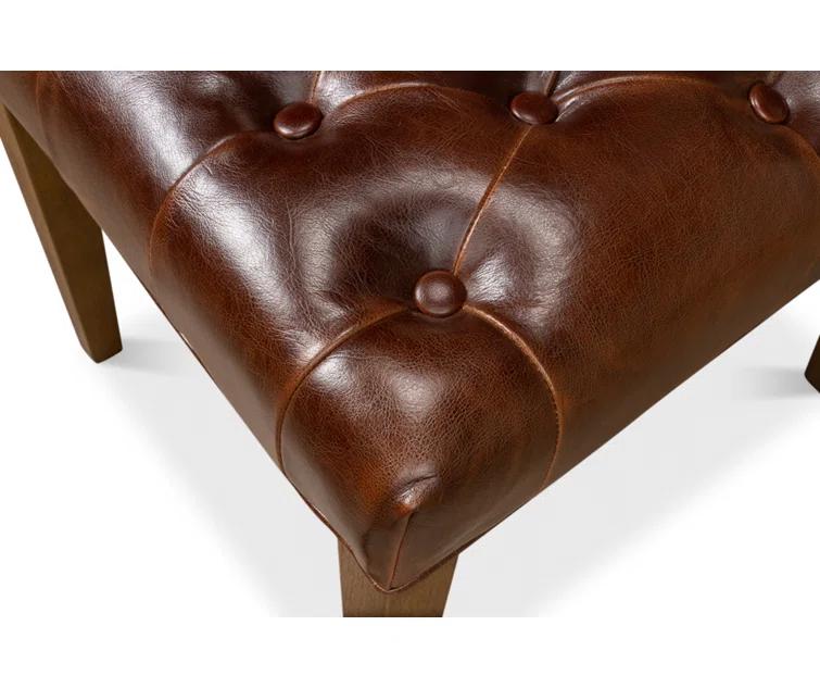 Sarreid Ltd Brady Leather Side Chair (Set of 2)