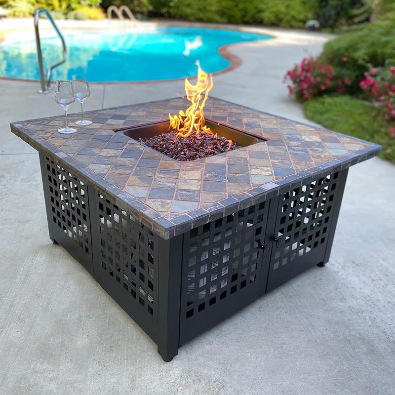 Endless Summer Elizabeth by Endless Summer, Square LP Gas Fire Pit