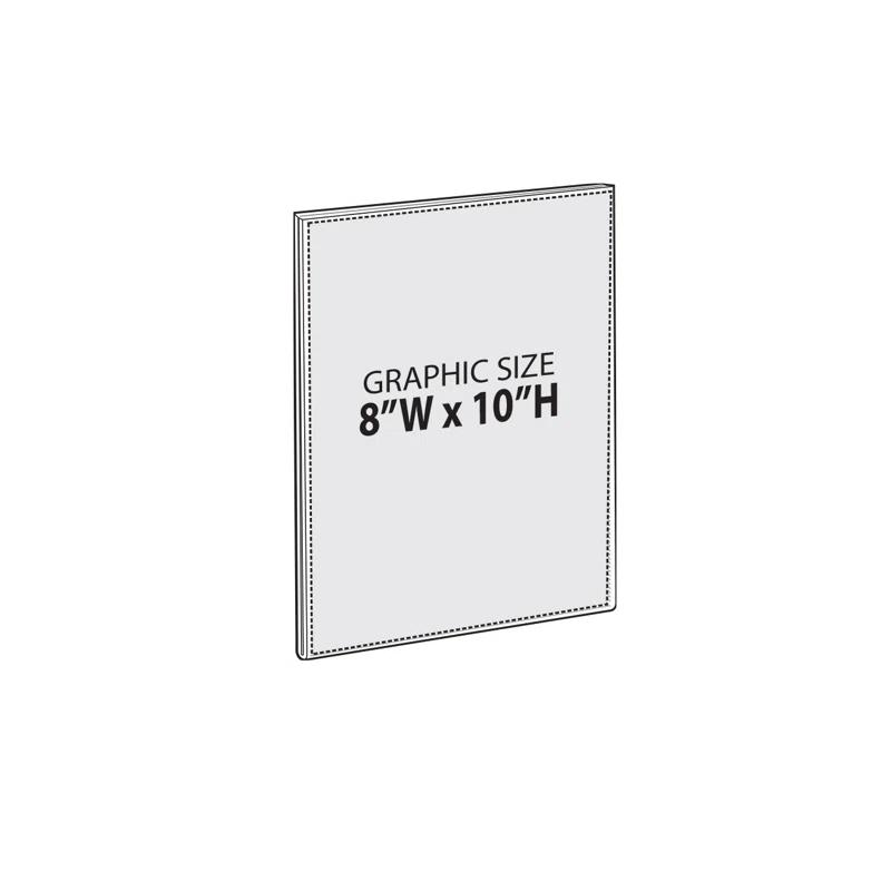 Azar Displays Clear Acrylic Magnet Back Sign Holder Frames 8" W x 10" H - Portrait / Vertical, 10-Pack (Set of 10)
