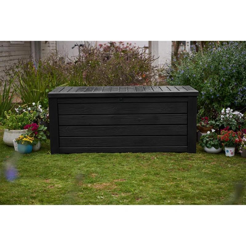 Keter Keter Westwood 150 Gallon Large Durable Resin Outdoor Storage and Organization Deck Box For Patio Furniture and Supplies