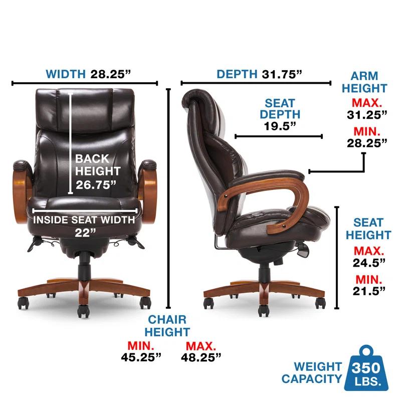 La-Z-Boy Big and Tall Trafford Executive Office Chair with AIR Ergonomic Support Technology, High Back Ergonomic Chair with Lumbar Support, Bonded Leather & Reviews | Wayfair