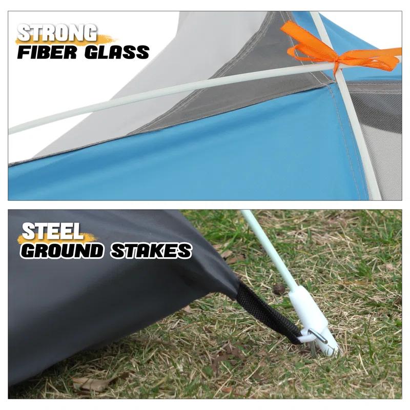 MoNiBloom 2 Person Instant Automatic Pop Up Camping Tent Waterproof Dome Tent with Rain Fly for Outdoor Hiking