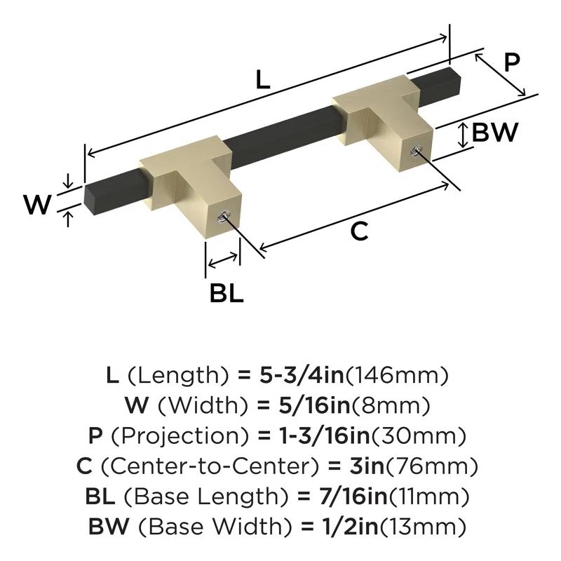 Amerock Urbanite 3 inch (76mm) Center-to-Center
