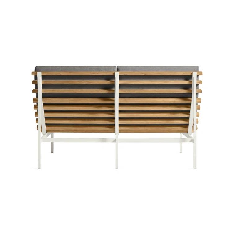 Perch 59'' Wide Powder Coated Aluminum Loveseat with Cushions