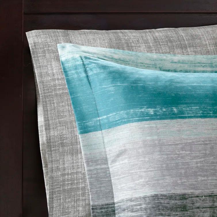Madison Park Essentials Saben Striped Comforter Set with Cotton Bed Sheets