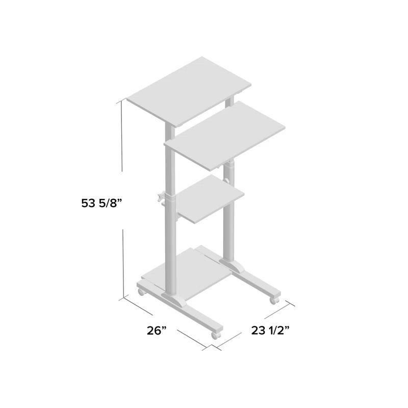 Mount-it Mount-It! Mobile Standing Desk and Rolling Presentation Cart ,27.5-Inch Platform, Locking Wheels