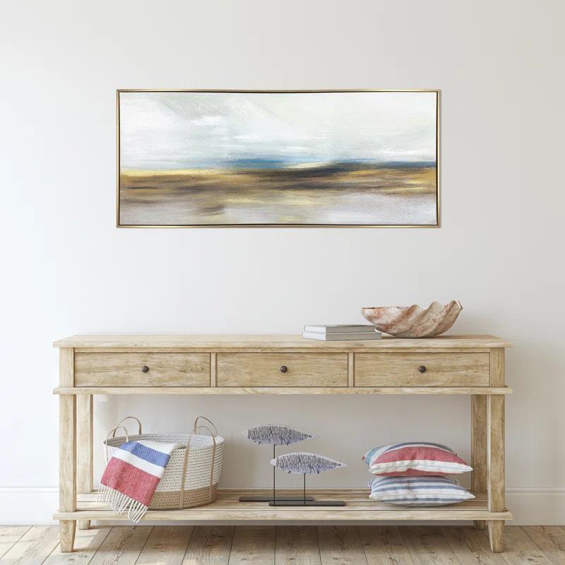 Wrought Studio™ "The Horizon" Hand Painted Floating Framed Canvas Wall Art Print, 19x45 Inches