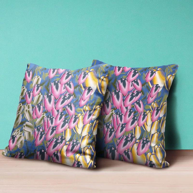 Floral Reversible Throw Pillow