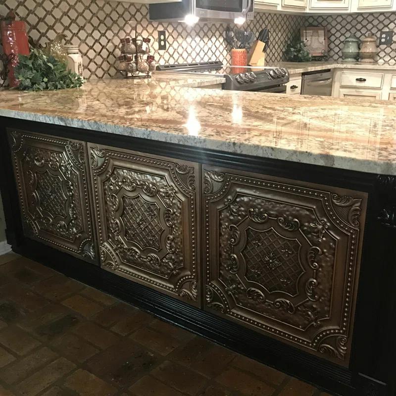 FromPlainToBeautifulInHours Elizabethan Shield 2 Ft. X 2 Ft. Drop-In Or Glue-Up PVC Ceiling Tile (Set of 25)