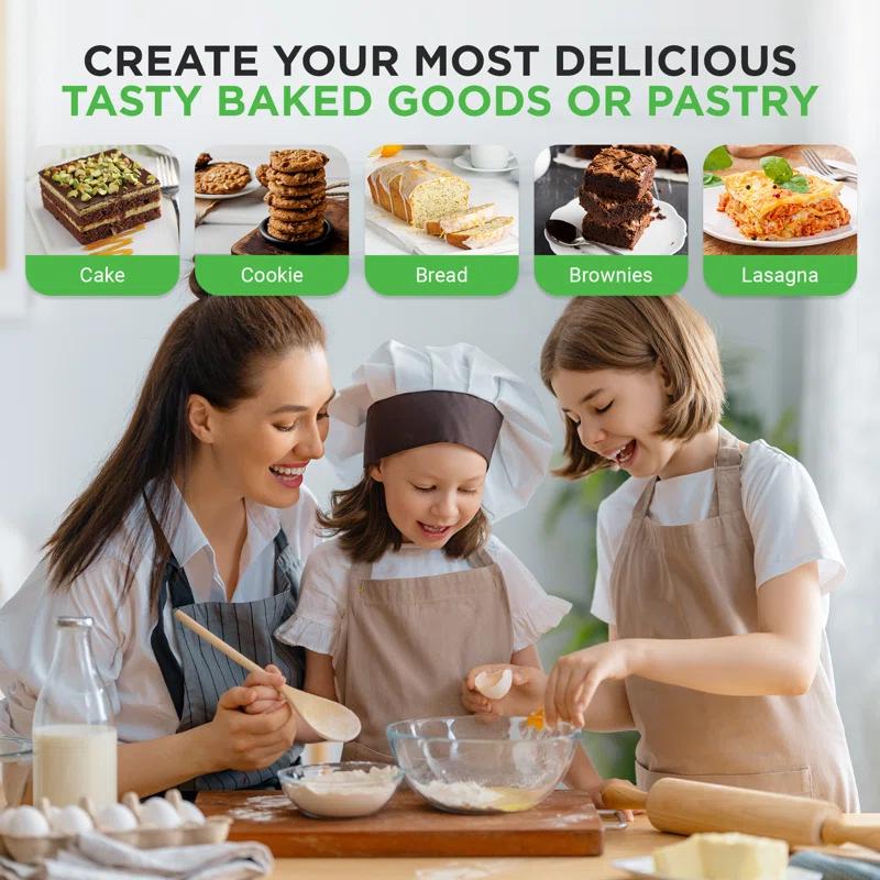 NutriChef 8-Piece Nonstick Stackable Bakeware Set - Pfoa, Pfos, Ptfe Free Baking Tray Set W/ Non-Stick Coating, 450°F Oven Safe, Round Cake, Loaf, Muffin, Wide/Square Pans, Cookie Sheet