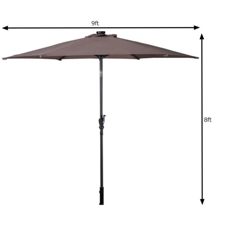 Arlmont & Co. Kyal 108'' Lighted Tilt Market Umbrella