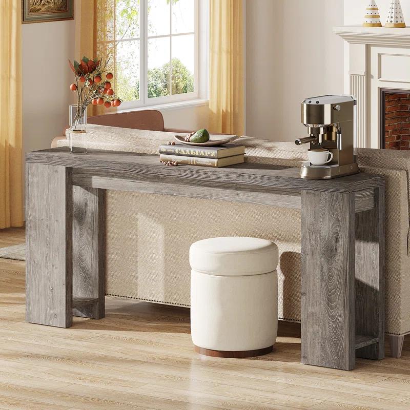 Millwood Pines 70.9" Console Table For Entryway, Farmhouse Wood Sofa Couch Tale