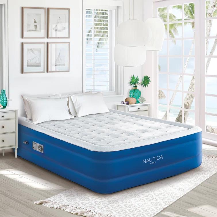 Nautica Nautica PlushAire Inflatable Air Mattress with Anti-leak Built-in Pump and Puncture Resistant Vinyl