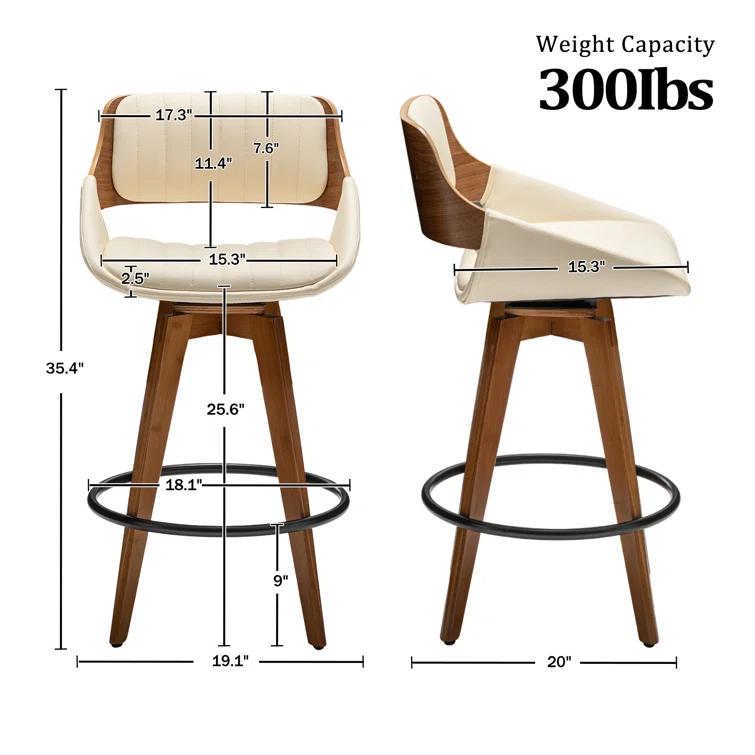 George Oliver Jobani Swivel Stool (Set of 2)