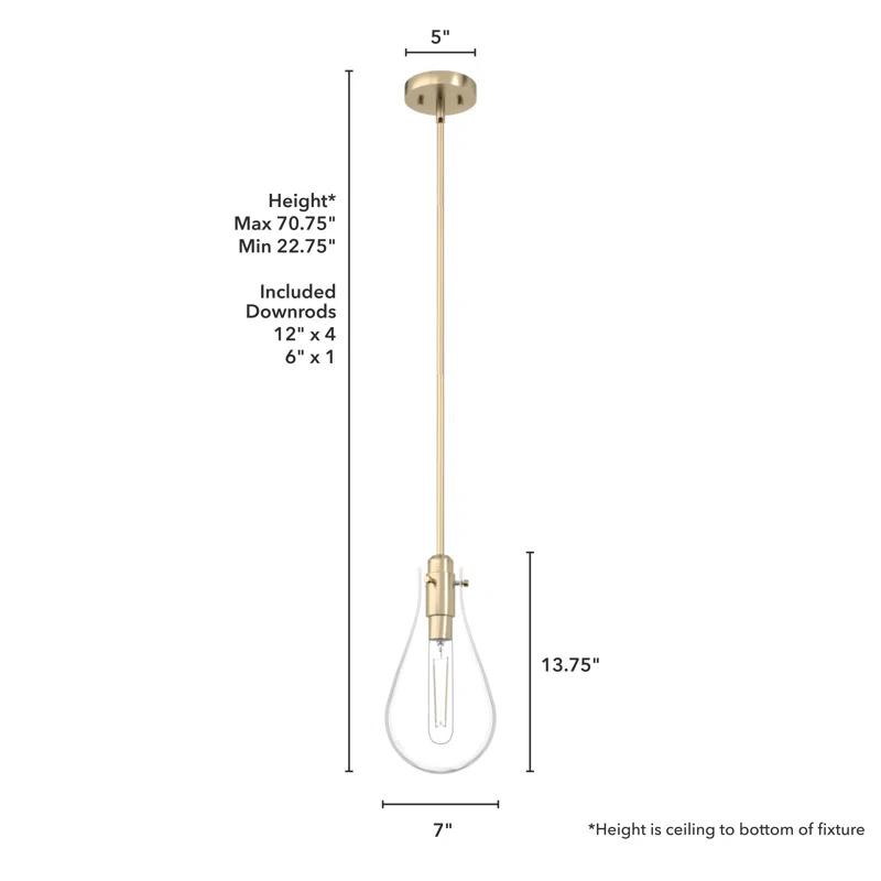 Lundin 1 - Light Single Tear Drop Pendant