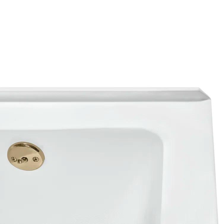 Streamline Bath Streamline 60 in. x 32 in. Acrylic Right-Hand Drain Alcove Bathtub in Glossy White With External Drain NAL-5580-PBR