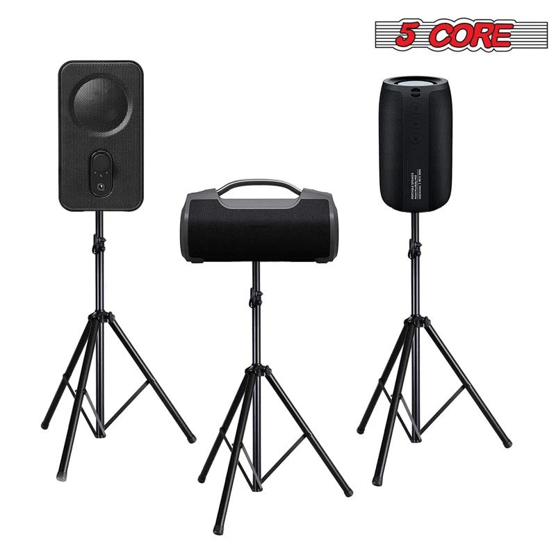 Inbox Zero 5 Core Speaker Stand Tripod Heavy Duty Adjustable Up to 72 Inch DJ Studio Monitor Stands Pole Mount