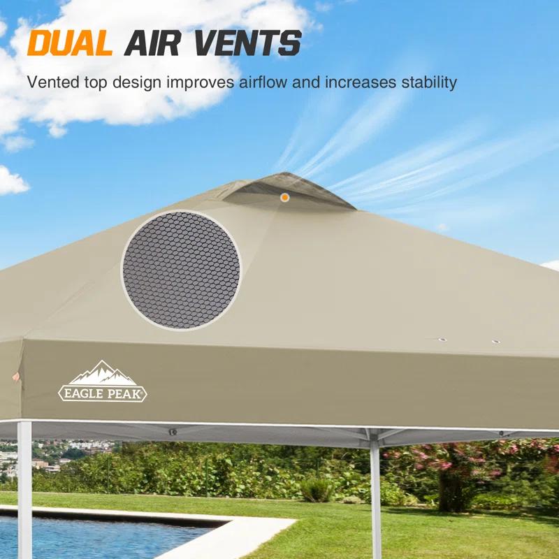 EAGLE PEAK Pop Up Canopies 10 Ft. W x 10 FT. D Metal Party Tent Canopy