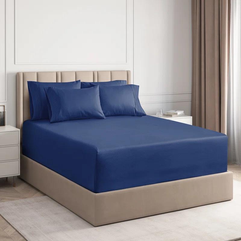CGK Linens 6 Piece Extra Deep Pocket Ultra Soft & Cooling Sheet Set