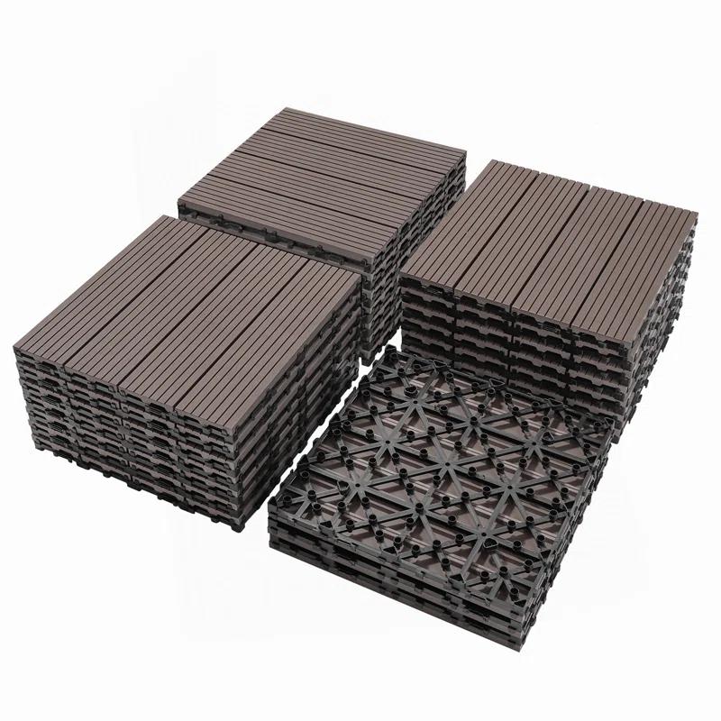 Taroo Clocks Plastic Composite Deck Tiles Set of 20, Sustainable Composite Decking Resist Rust, Water, Weather, Easy to DIY & Maintain, Ideal for Patios, Balconies, Rooftops