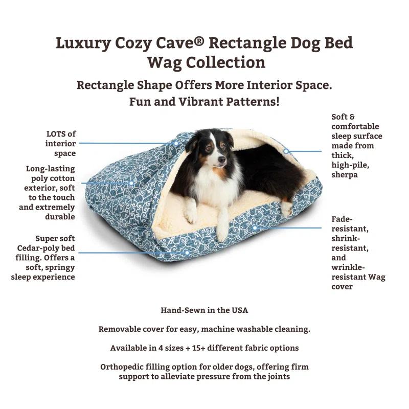Snoozer Pet Products Snoozer Indoor/Outdoor Solarium Rectangle Cozy Cave Dog Bed - Wag Collection