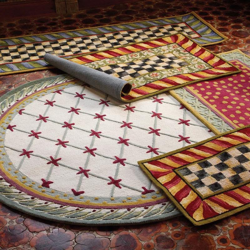 MacKenzie-Childs Courtly Check® Red & Gold Rug