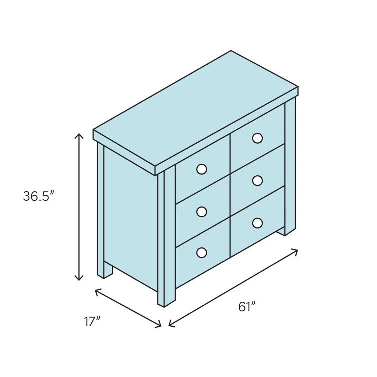 Foundry Select Bachmann 61'' W 6 - Drawer Dresser