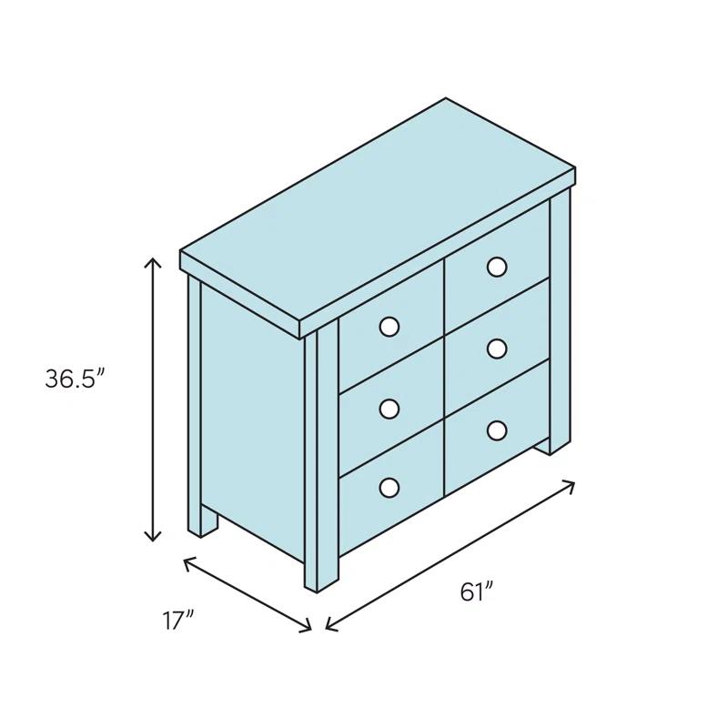 Foundry Select Bachmann 61'' W 6 - Drawer Dresser
