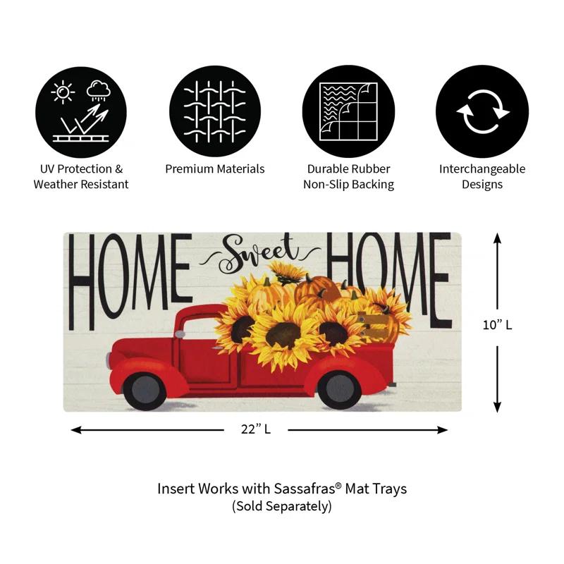 Evergreen Enterprises, Inc Sassafras All Seasons Outdoor Mat Set with 1 Frame and 4 Themed Insert Mats