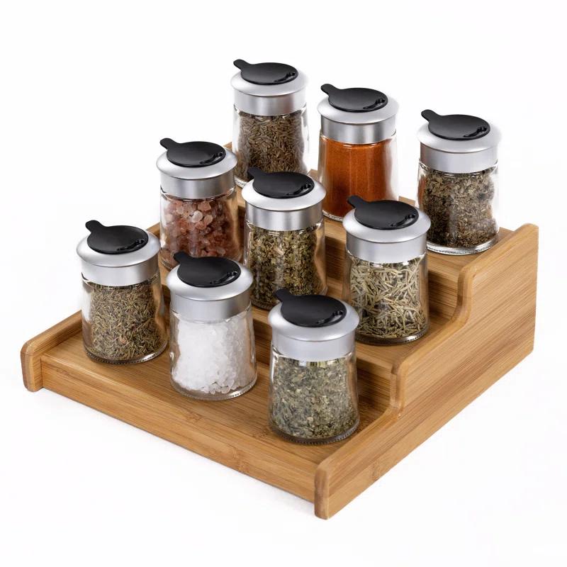 Seville Classics 3-Tier Expandable Bamboo Spice Rack