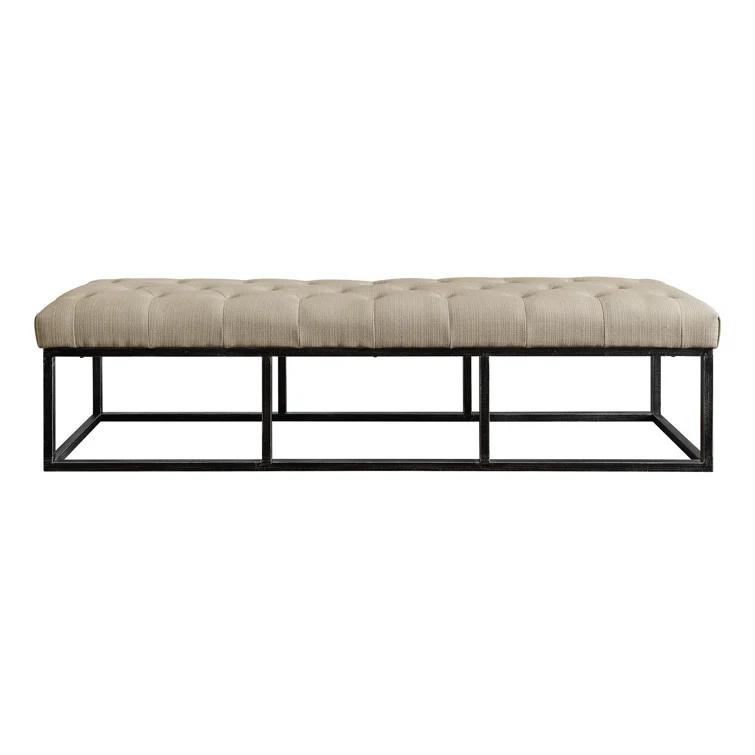 Finch Danes Claire Tufted Bench with Iron Legs, Modern 72.5" Bench for Bedroom or Living Room