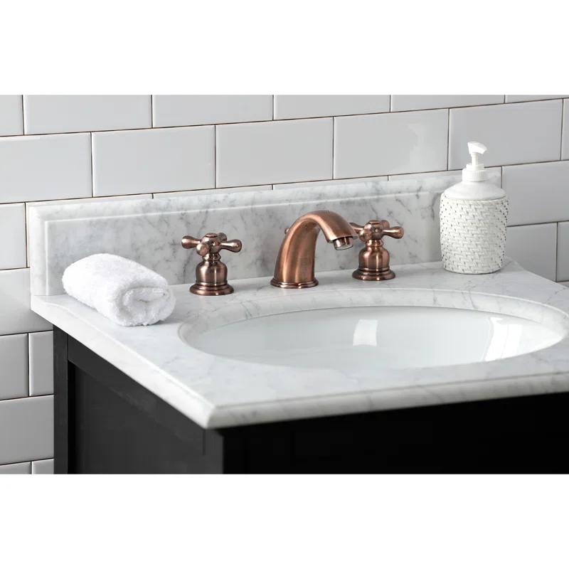 Kingston Brass KB966AX Kingston Brass Victorian Two-Handle 3-Hole Deck Mount Widespread Bathroom Faucet with Retail Pop-Up Drain