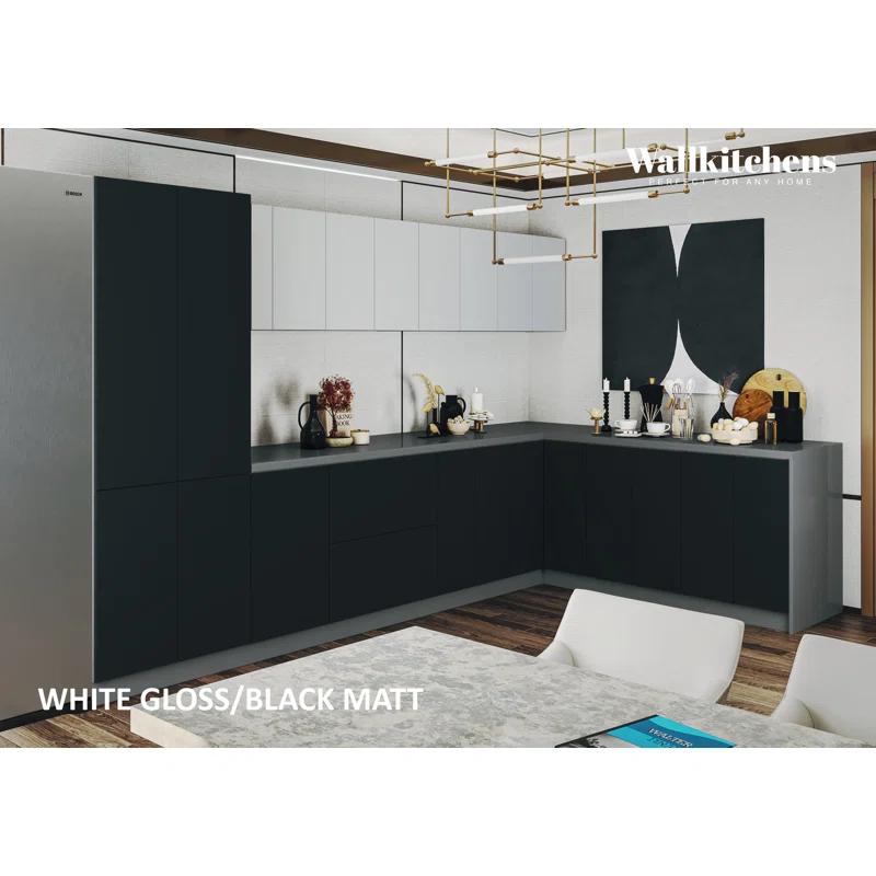 WALLKITCHENS FK-PRESTIGE 138'' W x 83'' H Medium Density Fiberboard (MDF) Kitchen Cabinet Set Ready-to-Assemble