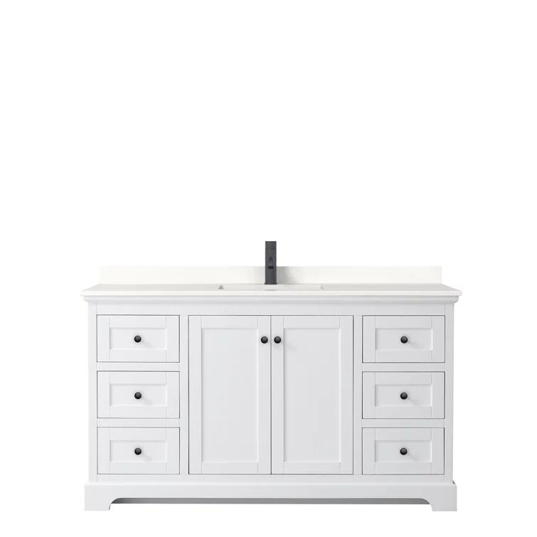 Wyndham Collection Avery 48'' Single Bathroom Vanity with Quartz Top