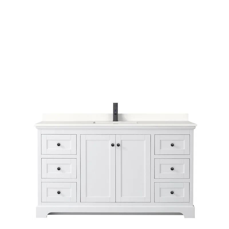 Wyndham Collection Avery 48'' Single Bathroom Vanity with Quartz Top