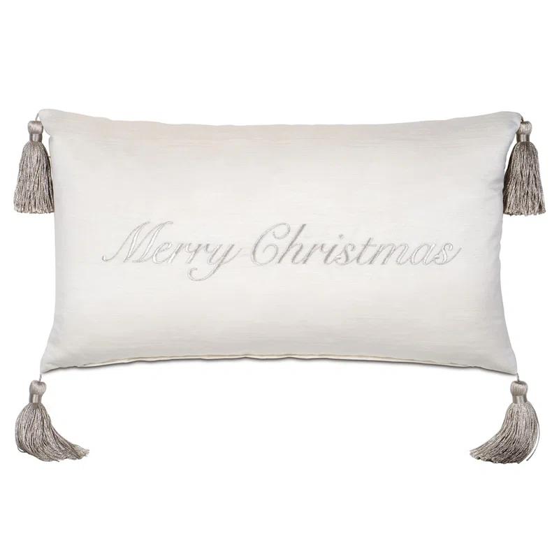 Holiday Merry Christmas Rectangular Polyester Pillow Cover & Insert